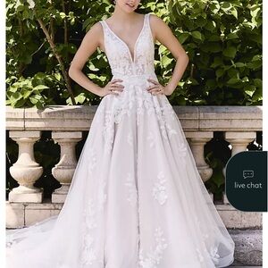 Plunging Tank Tulle Ball Gown Wedding Dress (David’s Bridal)